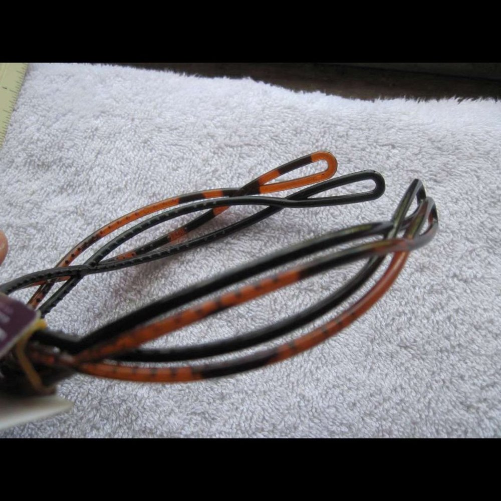 2 Goody Thin Crossed Woven Twisted Plastic Head Bands Black Tortoiseshell Brown